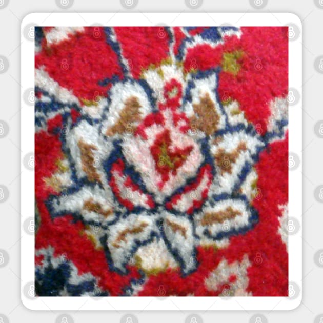 red flower, flower design, floral designs, minimal art, abstract art, floral pattern, antique rug photo , For custom orders please DM me. Sticker by Hadigheh-art